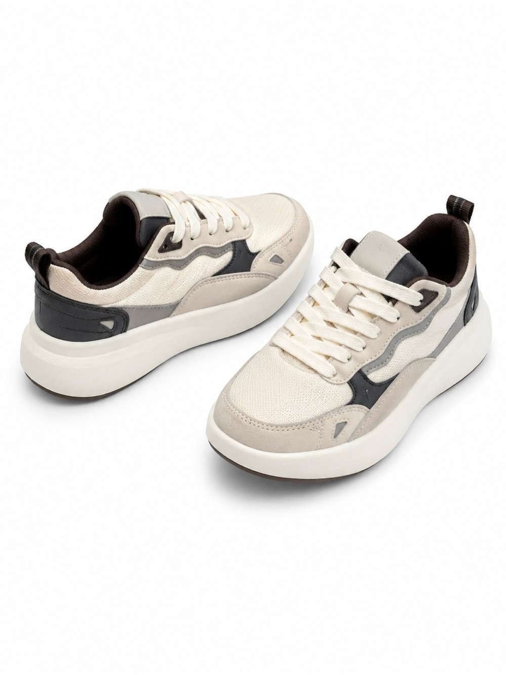 Zara Beige, Cream & Black Kids' Sneakers